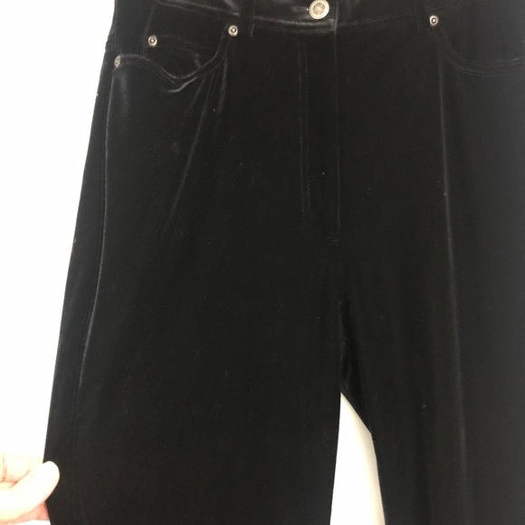 Womens Black Velvet Pants. Size 8. Waist 29”. Breast Cancer Fundraiser - Picture 2 of 10